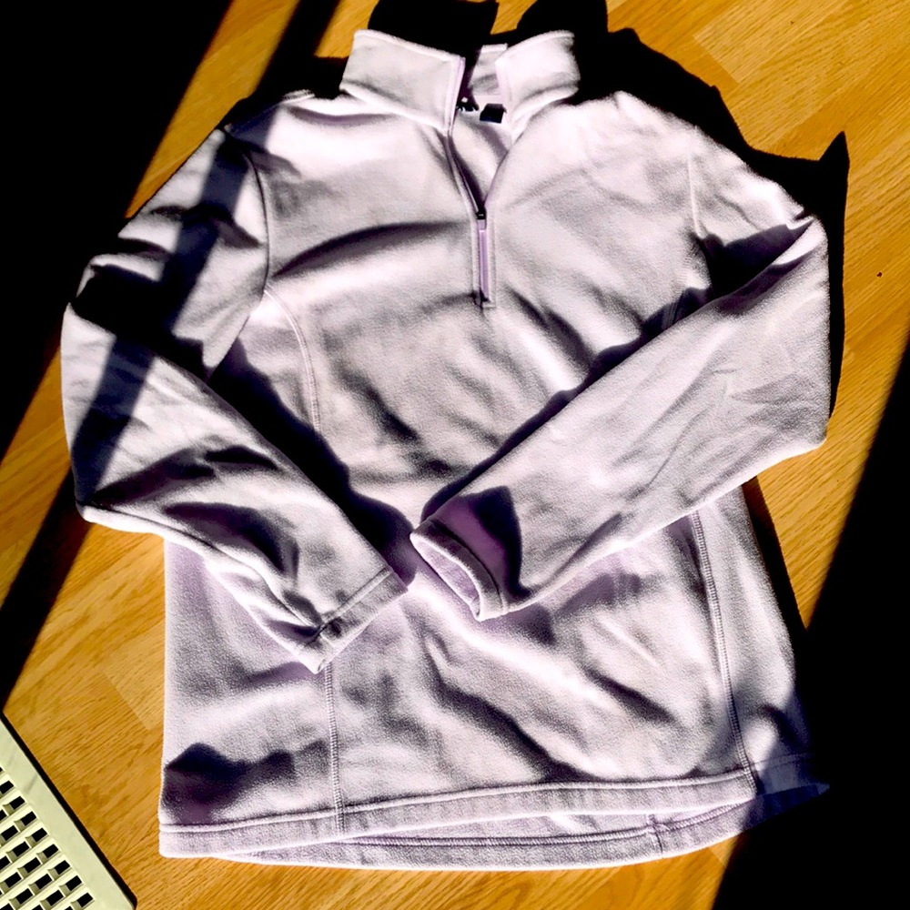 Light purple lands’ end fleece pull over size medium.